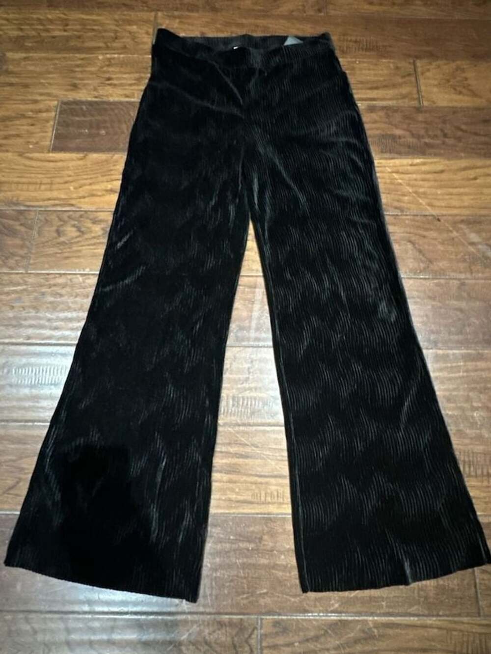 H&M Crushed Velvet Flared Pants Size M Black